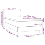 NNEVL Box Spring Bed with Mattress&LED Dark Grey 100x200cm Fabric