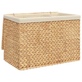 NNEVL Laundry Basket with 3 Sections 75x42.5x52 cm Water Hyacinth