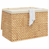 NNEVL Laundry Basket with 3 Sections 75x42.5x52 cm Water Hyacinth