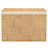 NNEVL Laundry Basket with 3 Sections 75x42.5x52 cm Water Hyacinth