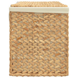 NNEVL Laundry Basket with 3 Sections 75x42.5x52 cm Water Hyacinth