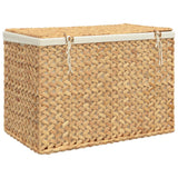 NNEVL Laundry Basket with 3 Sections 75x42.5x52 cm Water Hyacinth