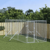 NNEVL Outdoor Dog Kennel Silver 2x6x2 m Galvanised Steel