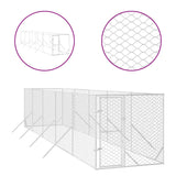 NNEVL Outdoor Dog Kennel Silver 2x10x2 m Galvanised Steel