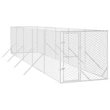 NNEVL Outdoor Dog Kennel Silver 2x10x2 m Galvanised Steel