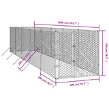 NNEVL Outdoor Dog Kennel Silver 2x10x2 m Galvanised Steel
