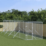 NNEVL Outdoor Dog Kennel Silver 2x10x2 m Galvanised Steel