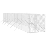 NNEVL Outdoor Dog Kennel Silver 2x14x2 m Galvanised Steel