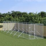 NNEVL Outdoor Dog Kennel Silver 2x14x2 m Galvanised Steel