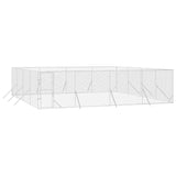 NNEVL Outdoor Dog Kennel Silver 8x8x2 m Galvanised Steel
