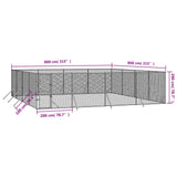 NNEVL Outdoor Dog Kennel Silver 8x8x2 m Galvanised Steel