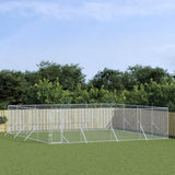 NNEVL Outdoor Dog Kennel Silver 8x8x2 m Galvanised Steel