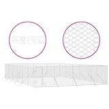 NNEVL Outdoor Dog Kennel Silver 8x12x2 m Galvanised Steel
