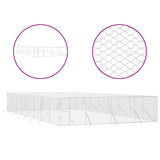 NNEVL Outdoor Dog Kennel Silver 8x16x2 m Galvanised Steel