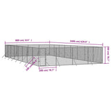 NNEVL Outdoor Dog Kennel Silver 8x16x2 m Galvanised Steel