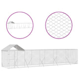NNEVL Outdoor Dog Kennel with Roof Silver 10x2x2.5 m Galvanised Steel