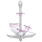 NNEVL Folding Anchor Silver 2.5 kg Malleable Iron