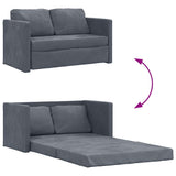 NNEVL Floor Sofa Bed 2-in-1 Dark Grey 122x204x55 cm Velvet