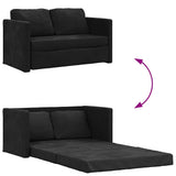 NNEVL Floor Sofa Bed 2-in-1 Black 122x204x55 cm Velvet