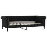 NNEVL Day Bed without Mattress Black 90x190 cm Faux Leather