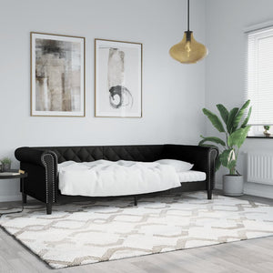 NNEVL Day Bed without Mattress Black 90x190 cm Faux Leather
