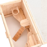 NNEVL Hamster Cage 60x30x35 cm Solid Wood Fir