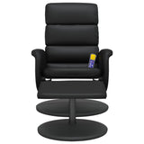 NNEVL Massage Recliner Chair with Footstool Black Faux Leather