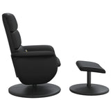 NNEVL Massage Recliner Chair with Footstool Black Faux Leather