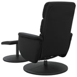 NNEVL Massage Recliner Chair with Footstool Black Faux Leather