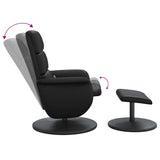 NNEVL Massage Recliner Chair with Footstool Black Faux Leather