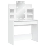 NNEVL Dressing Table with LED Lights White 96x40x142 cm