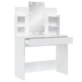 NNEVL Dressing Table with LED Lights White 96x40x142 cm
