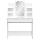 NNEVL Dressing Table with LED Lights White 96x40x142 cm