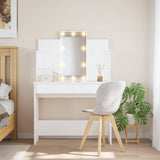 NNEVL Dressing Table with LED Lights White 96x40x142 cm