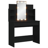 NNEVL Dressing Table with LED Lights Black 96x40x142 cm