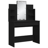 NNEVL Dressing Table with LED Lights Black 96x40x142 cm