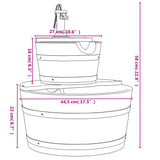 NNEVL Water Fountain with Pump 44.5x44.5x58 cm Solid Wood Fir