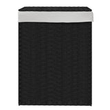 NNEVL Laundry Basket with Lid Black 46x33x60 cm Poly Rattan