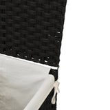 NNEVL Laundry Basket with Lid Black 46x33x60 cm Poly Rattan