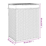 NNEVL Laundry Basket with Lid Black 46x33x60 cm Poly Rattan