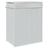 NNEVL Laundry Basket with Lid White 46x33x60 cm Poly Rattan