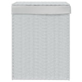 NNEVL Laundry Basket with Lid White 46x33x60 cm Poly Rattan