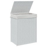 NNEVL Laundry Basket with Lid White 46x33x60 cm Poly Rattan