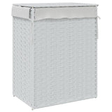 NNEVL Laundry Basket with Lid White 46x33x60 cm Poly Rattan