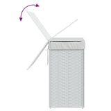 NNEVL Laundry Basket with Lid White 46x33x60 cm Poly Rattan