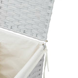 NNEVL Laundry Basket with Lid White 46x33x60 cm Poly Rattan