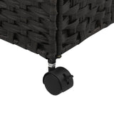 NNEVL Laundry Basket with Wheels Black 60x35x60.5 cm Rattan