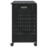 NNEVL Laundry Basket with Wheels Black 66x35x60 cm Rattan
