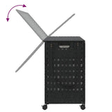 NNEVL Laundry Basket with Wheels Black 66x35x60 cm Rattan