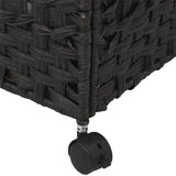 NNEVL Laundry Basket with Wheels Black 66x35x60 cm Rattan